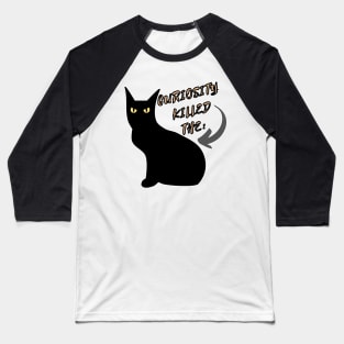 illustrated drawing of Montes Negro cat with phrase Baseball T-Shirt